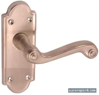 Queen Anne Lever Latch - Short Plate - Satin Nickel
